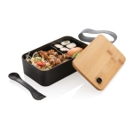 Lunch box écologique en bambou avec fourchette Complete Bamboo Eco couleur noir deuxième vue