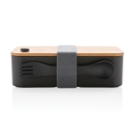 Lunch box écologique en bambou avec fourchette Complete Bamboo Eco couleur noir quatrième vue
