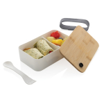 Lunch box écologique en bambou avec fourchette Complete Bamboo Eco couleur blanc deuxième vue