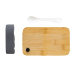 Lunch box écologique en bambou avec fourchette Complete Bamboo Eco couleur blanc quatrième vue
