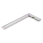 Règle équerre en aluminium avec niveau en pouces et centimètres 30 cm couleur argenté