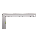 Règle équerre en aluminium avec niveau en pouces et centimètres 30 cm couleur argenté troisième vue