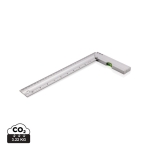Règle équerre en aluminium avec niveau en pouces et centimètres 30 cm couleur argenté