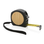 Mètre ruban personnalisé recyclé avec dragonne Bamboo 5M/19mm couleur noir