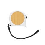 Mètre ruban personnalisé recyclé avec dragonne Bamboo 5M/19mm couleur blanc troisième vue