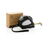Mètre ruban recyclé avec arrêt automatique Measure 5M/19mm couleur noir vue avec boîte
