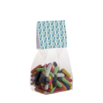 Sachet de bonbons personnalisé à la réglisse avec en-tête 100g couleur transparent vue principale