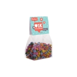 Sachet de mini chocolats avec en-tête personnalisable 100g couleur transparent