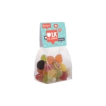Sachet de mix de bonbons gélifiés avec en-tête personnalisé 100g couleur transparent