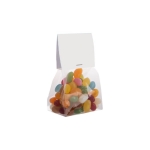 Sachet d´assortiment de Jelly Beans avec en-tête avec logo 100g couleur transparent deuxième vue