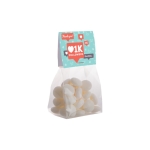 Sachet de Mentos Mints avec en-tête personnalisé 100g couleur transparent