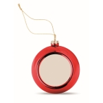 Boule de Noël pailletée avec plaque pour impression en couleur Ø6cm couleur rouge deuxième vue