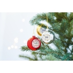 Boule de Noël pailletée avec plaque pour impression en couleur Ø6cm couleur rouge vue d'ambiance principale
