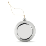Boule de Noël pailletée avec plaque pour impression en couleur Ø6cm couleur argenté