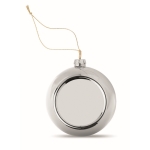 Boule de Noël pailletée avec plaque pour impression en couleur Ø6cm couleur argenté deuxième vue