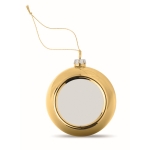 Boule de Noël pailletée avec plaque pour impression en couleur Ø6cm couleur doré deuxième vue