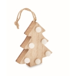 Arbre en bois suspendu avec LED pour les cadeaux de Noël d´entreprise couleur bois