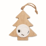 Arbre en bois suspendu avec LED pour les cadeaux de Noël d´entreprise couleur bois quatrième vue