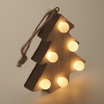 Arbre en bois suspendu avec LED pour les cadeaux de Noël d´entreprise couleur bois cinquième vue photographique