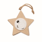 Pendentif étoile de Noël en bois personnalisé avec éclairage LED couleur bois quatrième vue