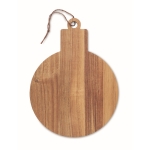 Planche de service en bois d´acacia en forme d´ornement de Noël couleur bois quatrième vue