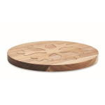 Set de 2 sets de table en bois d´acacia en forme de flocon de neige couleur bois troisième vue