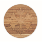 Set de 2 sets de table en bois d´acacia en forme de flocon de neige couleur bois sixième vue