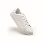 Baskets en cuir synthétique avec semelle en caoutchouc taille 41 couleur blanc deuxième vue