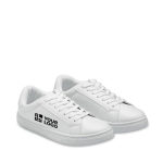 Chaussures en cuir synthétique léger avec semelle caoutchouc taille 42 couleur blanc vue avec zone d'impression