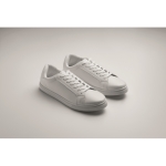 Baskets en cuir synthétique avec semelle en caoutchouc taille 43 couleur blanc troisième vue photographique