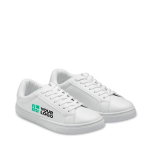 Baskets légères en cuir synthétique avec semelle caoutchouc taille 45 couleur blanc vue avec zone d'impression