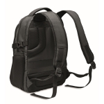 Sac à dos RPET pour ordinateur, plusieurs poches rembourrées de 15´´ couleur noir deuxième vue