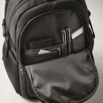 Sac à dos RPET pour ordinateur, plusieurs poches rembourrées de 15´´ couleur noir vue photographique