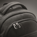Sac à dos RPET pour ordinateur, plusieurs poches rembourrées de 15´´ couleur noir vue photographique