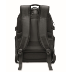 Sac à dos RPET pour ordinateur, plusieurs poches rembourrées de 15´´ couleur noir