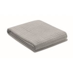Couverture légère en coton gaufré avec logo et boîte cadeau 300 g/m2 couleur gris