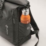 Sac à dos pour ordinateur en polyester RPET fermeture roll top de 15´´ couleur noir vue principale