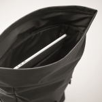Sac à dos pour ordinateur en polyester RPET fermeture roll top de 15´´ couleur noir cinquième vue photographique