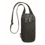 Sac à bandoulière pour smartphone en polyester RPET avec sangle couleur noir