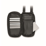 Sac à bandoulière pour smartphone en polyester RPET avec sangle couleur noir troisième vue