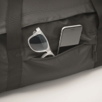 Grand sac de sport ou de voyage avec plusieurs compartiments et sangle couleur noir septième vue photographique
