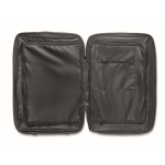 Valise publicitaire RPET 600D avec base rigide et double compartiment couleur noir quatrième vue