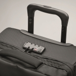 Valise publicitaire RPET 600D avec base rigide et double compartiment couleur noir cinquième vue photographique