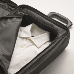 Valise publicitaire RPET 600D avec base rigide et double compartiment couleur noir vue thématique photographique