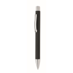 Stylo en papier recyclé avec bouton et clip métallique encre bleue couleur noir