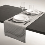 Chemin de table en polyester hydrofuge avec microfibre 185 g/m2 couleur gris quatrième vue photographique