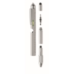 Stylos à bille personnalisés en acier mini outils avec Encre Bleue couleur argenté mat