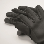 Gants de sport tactiles en polyester pour l´utilisation du smartphone couleur noir troisième vue photographique