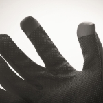Gants de sport tactiles en polyester pour l´utilisation du smartphone couleur noir cinquième vue photographique