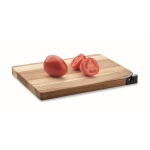 Planche à découper en bois d´acacia avec aiguiseur de couteaux couleur bois deuxième vue